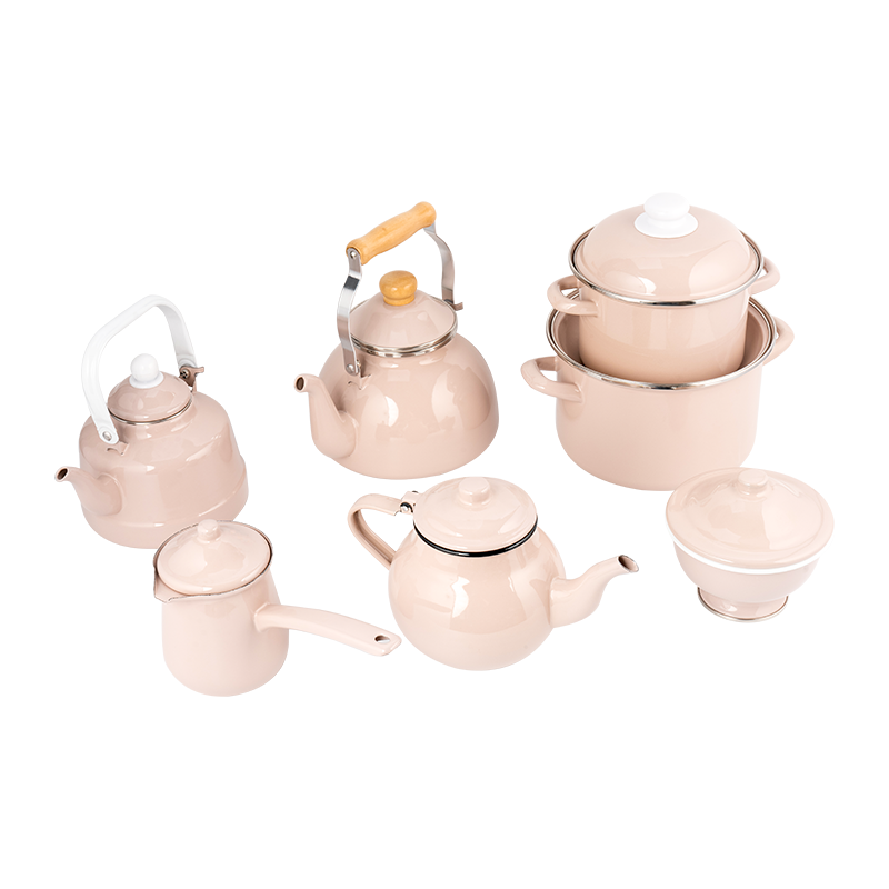 Eenvoudige Pastel Email -theepot set