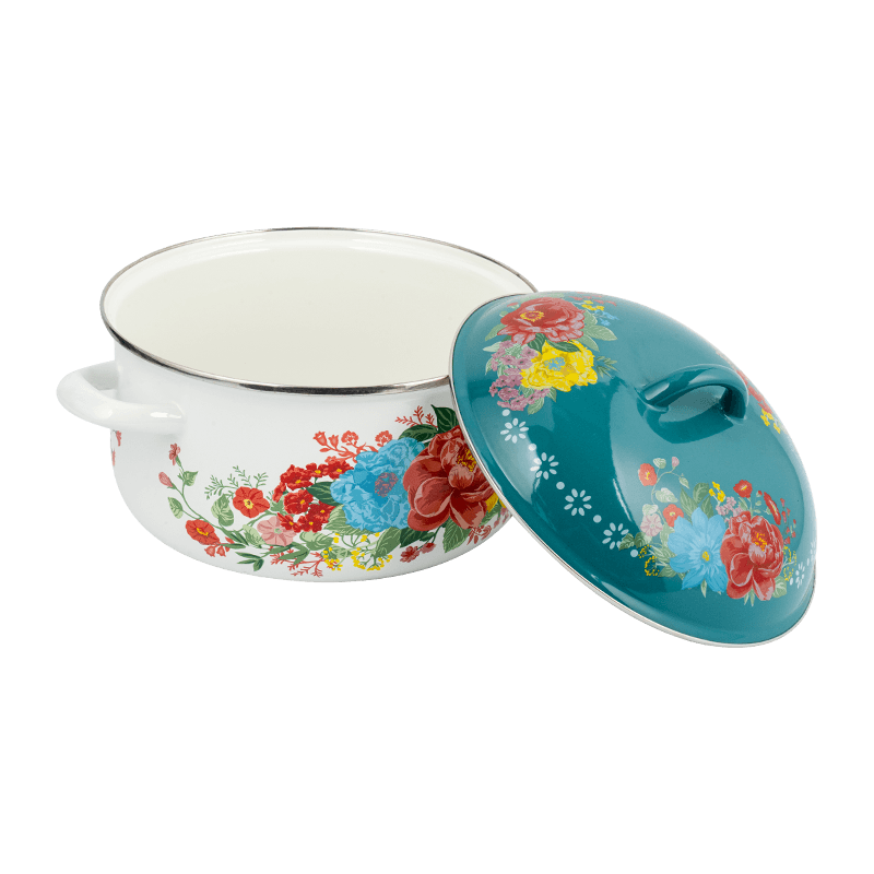 753d emaille wijd uitlopende rand morsbestendige rechte pot