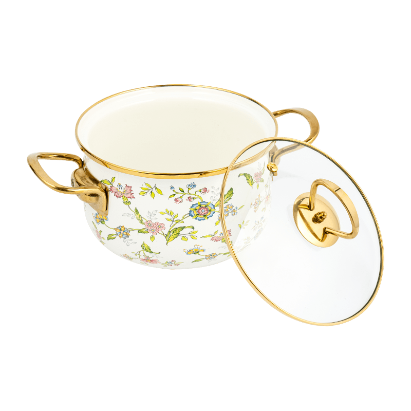 806D-5 roestvrijstalen ronde rand stockpot sudderen glazuurpot