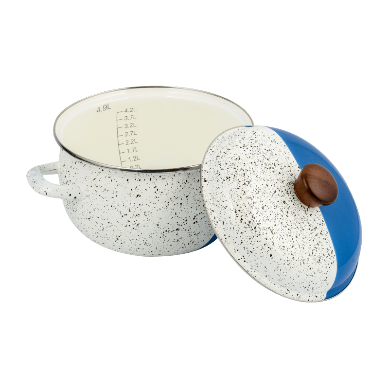 806D-5 roestvrijstalen ronde rand stockpot sudderen glazuurpot