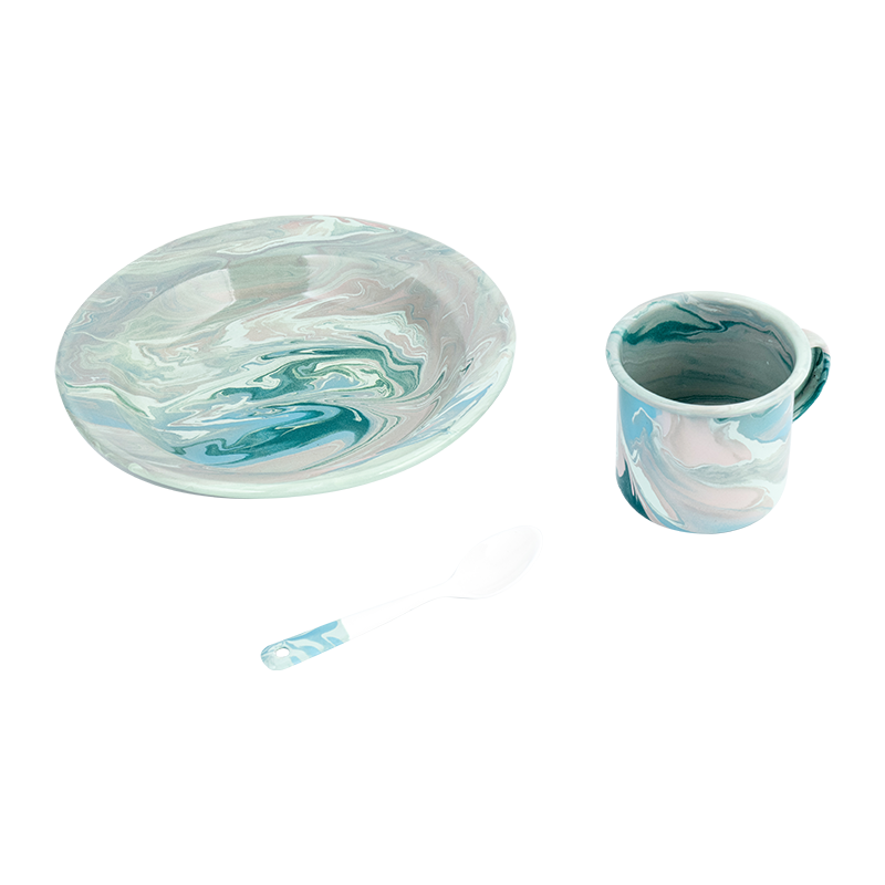 Europese bloemenglazuur theepot set