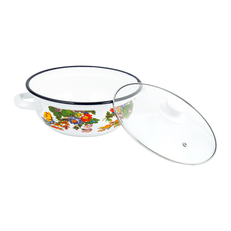 406d email roestvrijstalen staal ronde rand zeevruchten voorraadpot