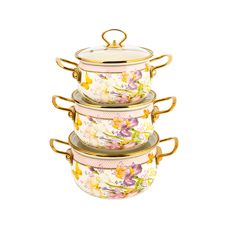 806D-5 roestvrijstalen ronde rand stockpot sudderen glazuurpot