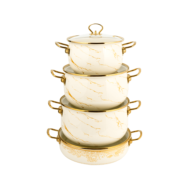 806D-5 roestvrijstalen ronde rand stockpot sudderen glazuurpot