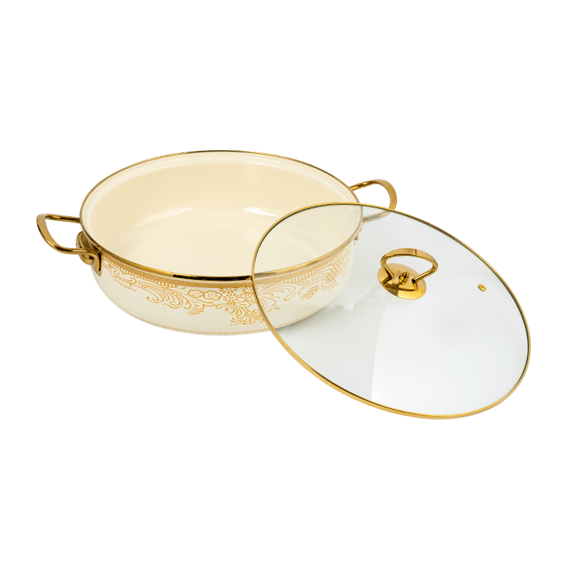 406d email roestvrijstalen staal ronde rand zeevruchten voorraadpot